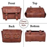 Brown Leather Saddle Bag for Motorcycle and Bicycle