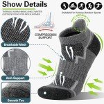 Merino Wool Ankle Hiking Socks - 6 Pairs