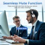Wantek Wireless Headset with AI Noise Cancelling