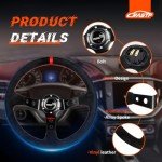 RASTP 13.58" Suede Racing Steering Wheel with Horn
