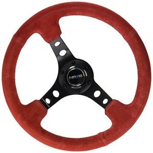 NRG-RST-006S-RR Red Suede Sport Steering Wheel