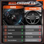 RASTP 13.58" Suede Racing Steering Wheel with Horn