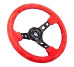 NRG-RST-006S-RR Red Suede Sport Steering Wheel