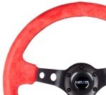 NRG-RST-006S-RR Red Suede Sport Steering Wheel