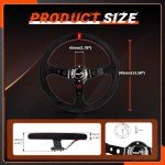 RASTP 13.58" Suede Racing Steering Wheel with Horn
