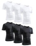 Men's 6 Pack Short Sleeve Compression Workout Tops