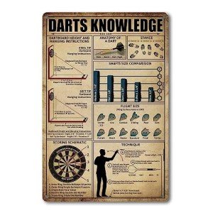 Vintage Dart Board Metal Wall Sign - 8x12 Inch