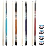 4-Piece Maple Wood Pool Stick Set for Adults