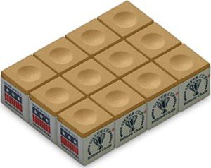 Silver Cup Tan Pool Cue Chalk - 12 Pack