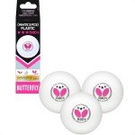 Butterfly R40+ 40mm White Ping Pong Balls - 3 Pack