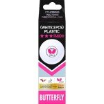Butterfly R40+ 40mm White Ping Pong Balls - 3 Pack