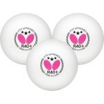 Butterfly R40+ 40mm White Ping Pong Balls - 3 Pack