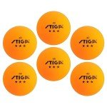 STIGA 6-Pack 3 Star Orange Table Tennis Balls