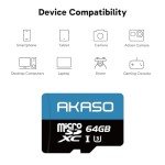 AKASO 64GB UHS-I U3 MicroSD Card with Adapter