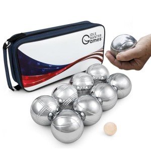 Flag-Themed Boules Game Set with 8 Balls