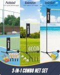 Adjustable Height Sports Net Set with Rackets & Paddles