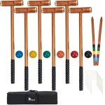 Deluxe 35" Retro Style Croquet Set for Fun