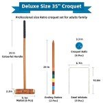 Deluxe 35" Retro Style Croquet Set for Fun