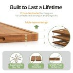 Keechee Bamboo Cutting Board with Juice Grooves