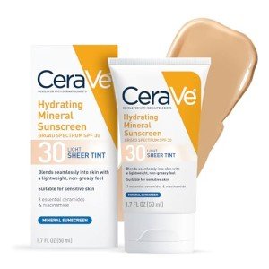 CeraVe Tinted Mineral Sunscreen SPF 30, 1.7 Oz