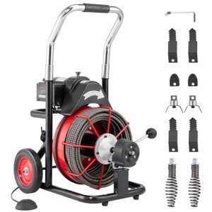 VEVOR 100FT Portable Drain Cleaner with 8 Cutters