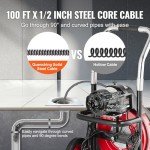 VEVOR 100FT Portable Drain Cleaner with 8 Cutters