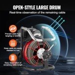 VEVOR 100FT Portable Drain Cleaner with 8 Cutters