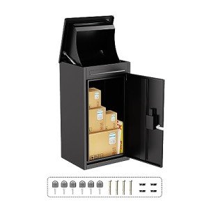 Lockable Outdoor Parcel Drop Box - Black