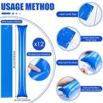 Blue Pom Poms, Thunder Sticks, Hand Clappers and Cowbell Set 36pcs
