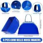 Blue Pom Poms, Thunder Sticks, Hand Clappers and Cowbell Set 36pcs