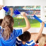 Blue Pom Poms, Thunder Sticks, Hand Clappers and Cowbell Set 36pcs