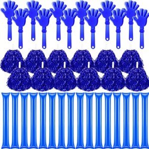 Blue Pom Pom, Hand Clappers & Thunder Sticks - 40 Pcs