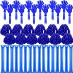 Blue Pom Pom, Hand Clappers & Thunder Sticks - 40 Pcs
