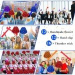 Blue Pom Pom, Hand Clappers & Thunder Sticks - 40 Pcs
