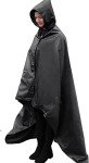 DUKUSEEK Waterproof Hooded Fleece Outdoor Blanket