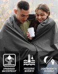 DUKUSEEK Waterproof Hooded Fleece Outdoor Blanket