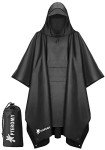 Men's Waterproof Hooded Rain Poncho with Pocket