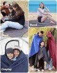 DUKUSEEK Waterproof Hooded Fleece Outdoor Blanket