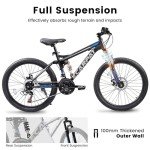 Ecarpat 26" Dual Suspension Mountain Bike, 21 Speed