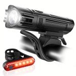 Ascher USB Rechargeable Bike Light Set - 4 Modes