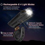Ascher USB Rechargeable Bike Light Set - 4 Modes