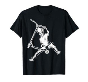 Retro Skeleton Scooter Stunt T-Shirt for Men