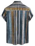 Men's Vintage Beach Striped Button-Down Hawaiian Shirt