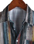 Men's Vintage Beach Striped Button-Down Hawaiian Shirt