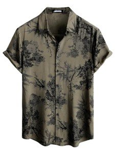 JOTOOK Men's Short Sleeve Hawaiian Beach Shirt