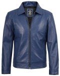 Men's Stylish Leather Jacket - Jose Blue