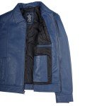 Men's Stylish Leather Jacket - Jose Blue