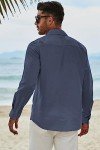JMIERR Men's Casual Button Down Linen Shirt