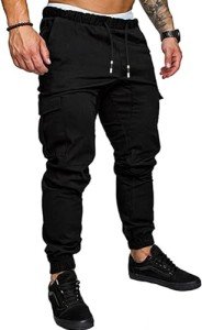 Men's Fashion Joggers: Black Cargo Sweatpants