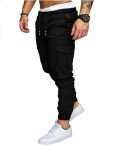 Men's Fashion Joggers: Black Cargo Sweatpants